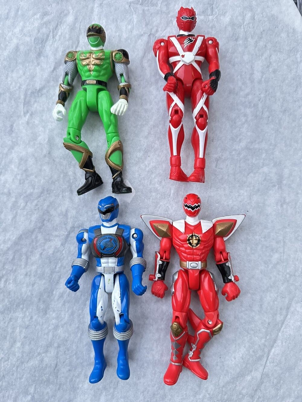 F10 Power Rangers Action Figures Lot 4 Bandai 2000s Red Blue Green Mystic Force